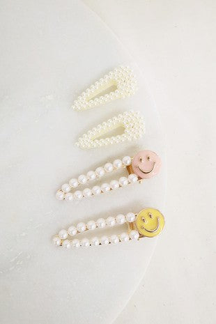 Happy Pearl Hair Clips