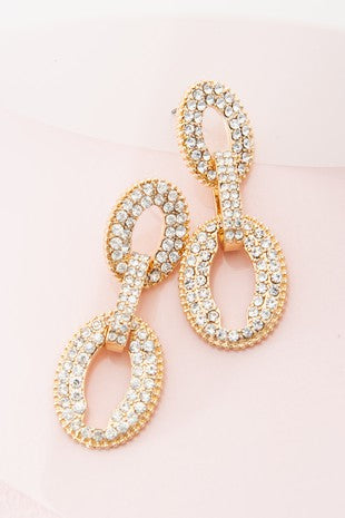 Statement Rhinestone Drop Earrings