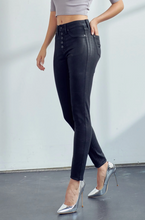 Load image into Gallery viewer, Coated High Rise Button Down Skinny Jeans
