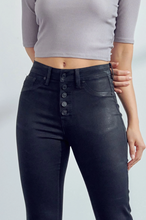 Load image into Gallery viewer, Coated High Rise Button Down Skinny Jeans
