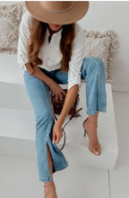 Load image into Gallery viewer, Seamed Split Flare Jeans
